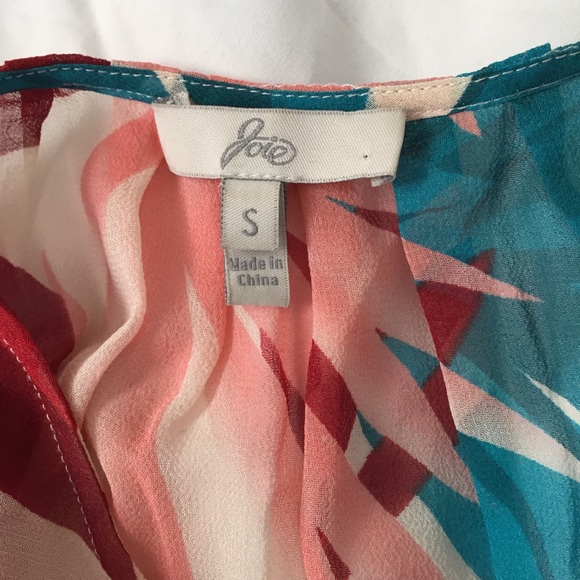 Joie Sheer Tropical Silk Blouse - Picture 5 of 7